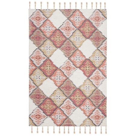 Safavieh 4 x 6 ft. Saffron Rectangle Hand Loomed Rug Rust & Ivory SFN102P-4